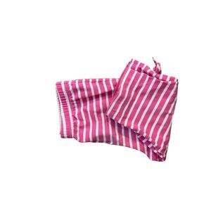 Kelly’s Kids Girls size 5/6 Cropped Pants with Bow Pink Striped Leggings Pre Own